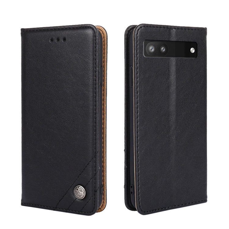 For Google Pixel 6a Non-Magnetic Retro Texture Leather Phone Case