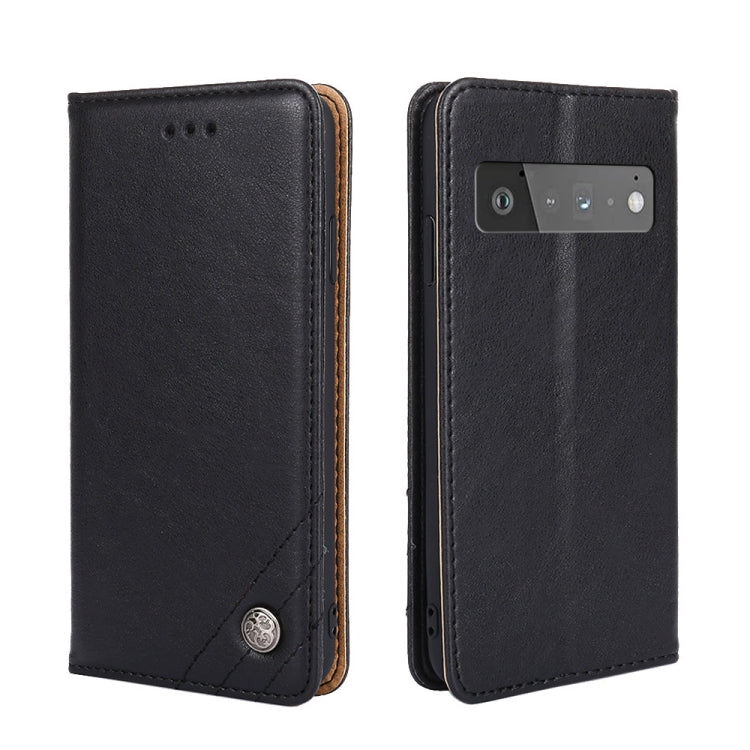 For Google Pixel 6 Pro Non-Magnetic Retro Texture Leather Phone Case