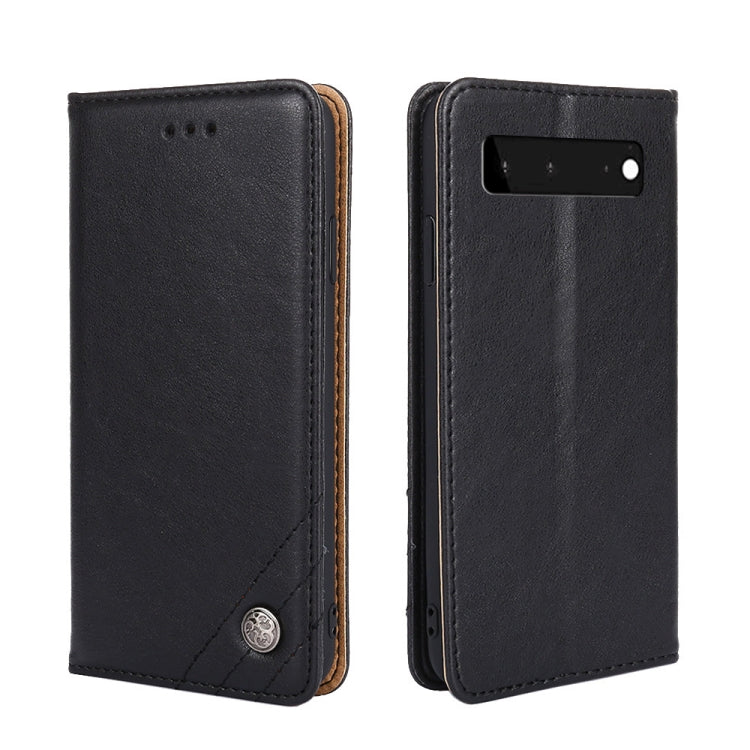 For Google Pixel 6 Non-Magnetic Retro Texture Leather Phone Case