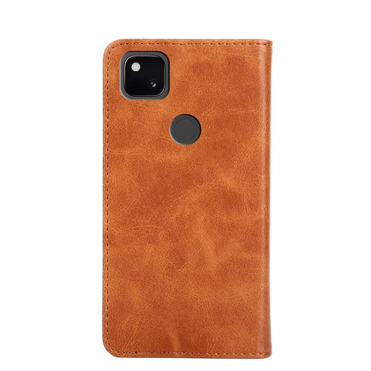For Google Pixel 4a Non-Magnetic Retro Texture Leather Phone Case