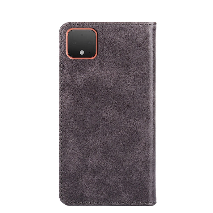 For Google Pixel 4 Non-Magnetic Retro Texture Leather Phone Case