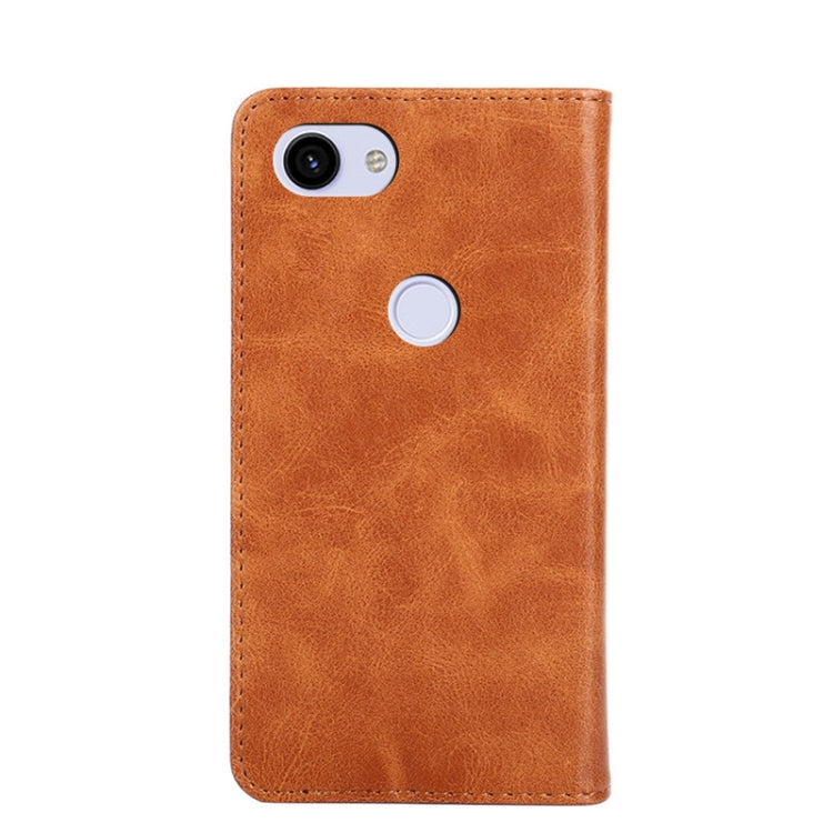 For Google Pixel 3a Non-Magnetic Retro Texture Leather Phone Case