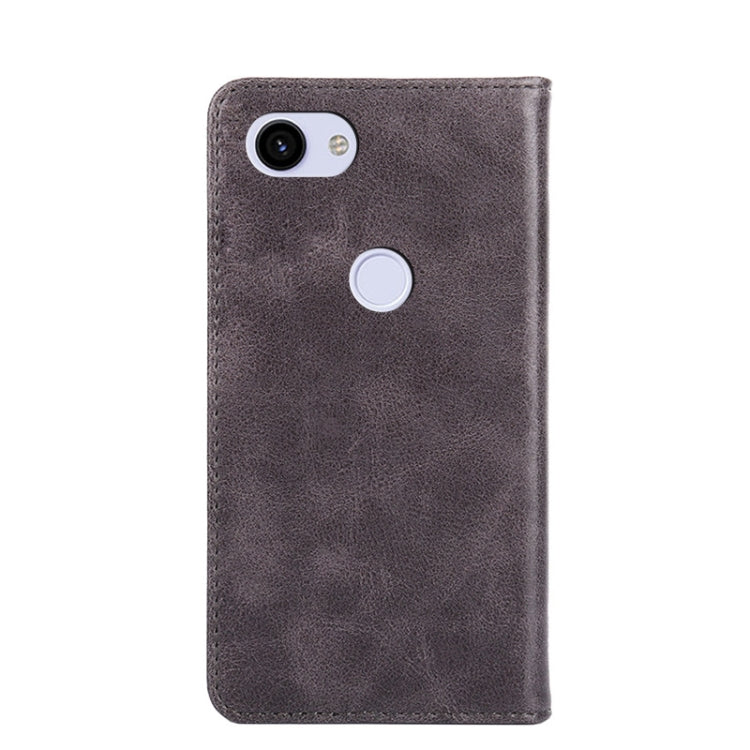 For Google Pixel 3a XL Non-Magnetic Retro Texture Leather Phone Case