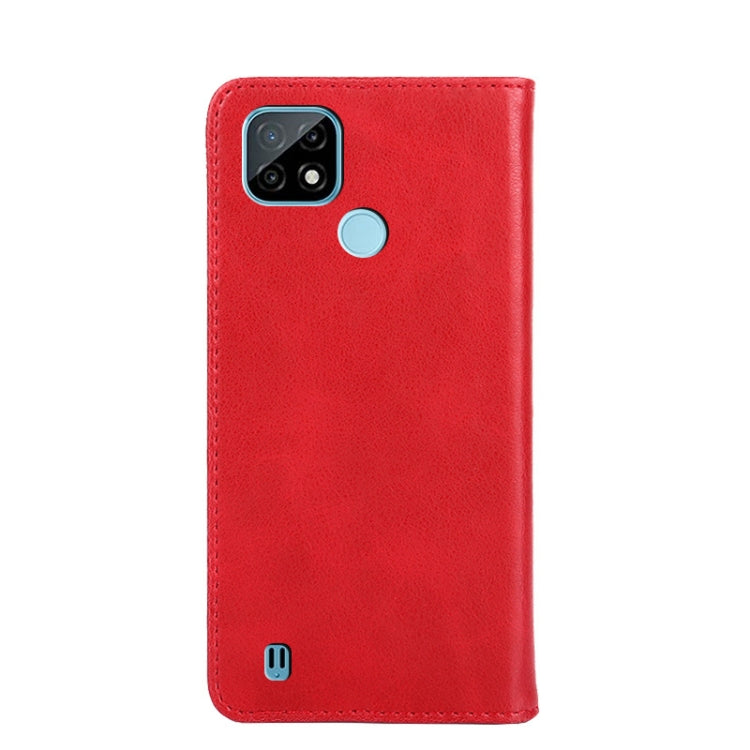 For OPPO Realme C21 Non-Magnetic Retro Texture Horizontal Flip Leather Phone Case