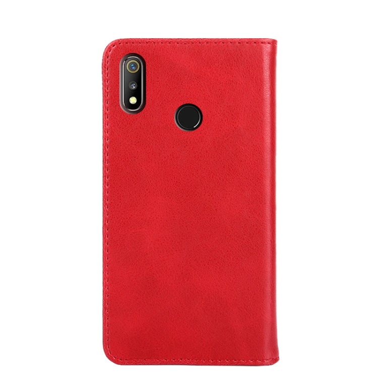 For OPPO Realme 3 Non-Magnetic Retro Texture Horizontal Flip Leather Phone Case