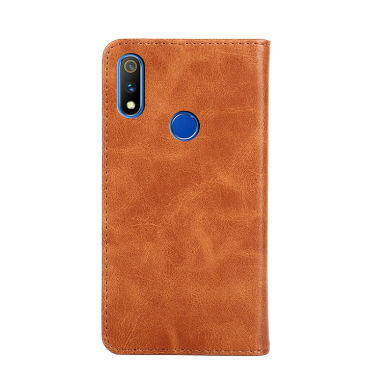 For OPPO Realme 3 Pro Non-Magnetic Retro Texture Horizontal Flip Leather Phone Case