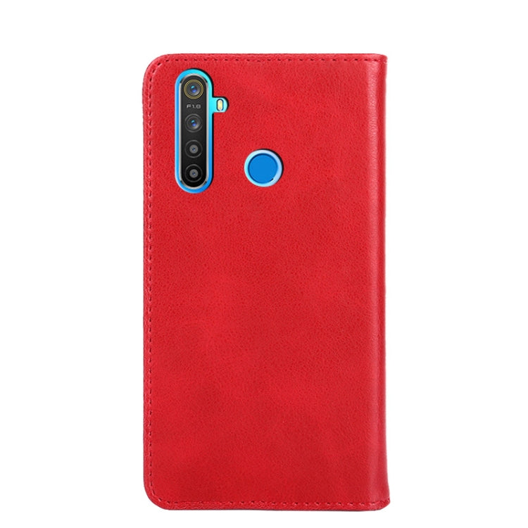 For OPPO Realme 5 Non-Magnetic Retro Texture Horizontal Flip Leather Phone Case