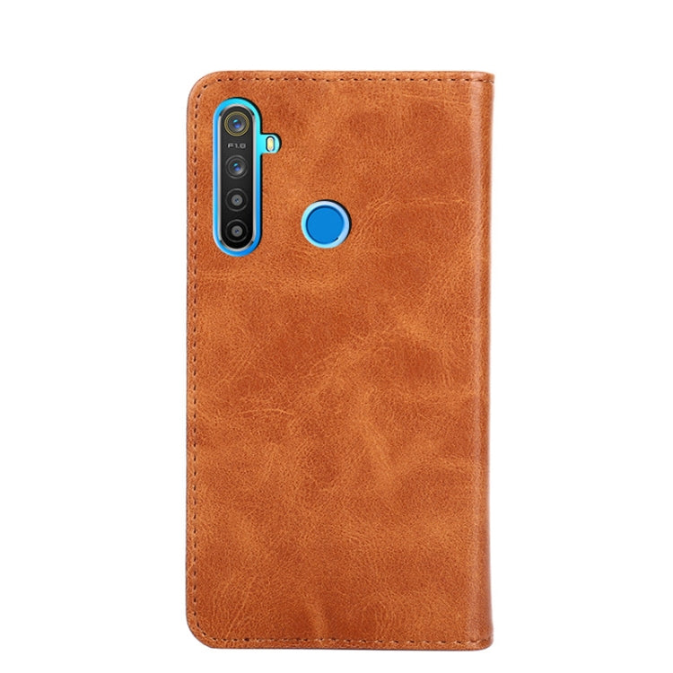 For OPPO Realme 5 Non-Magnetic Retro Texture Horizontal Flip Leather Phone Case