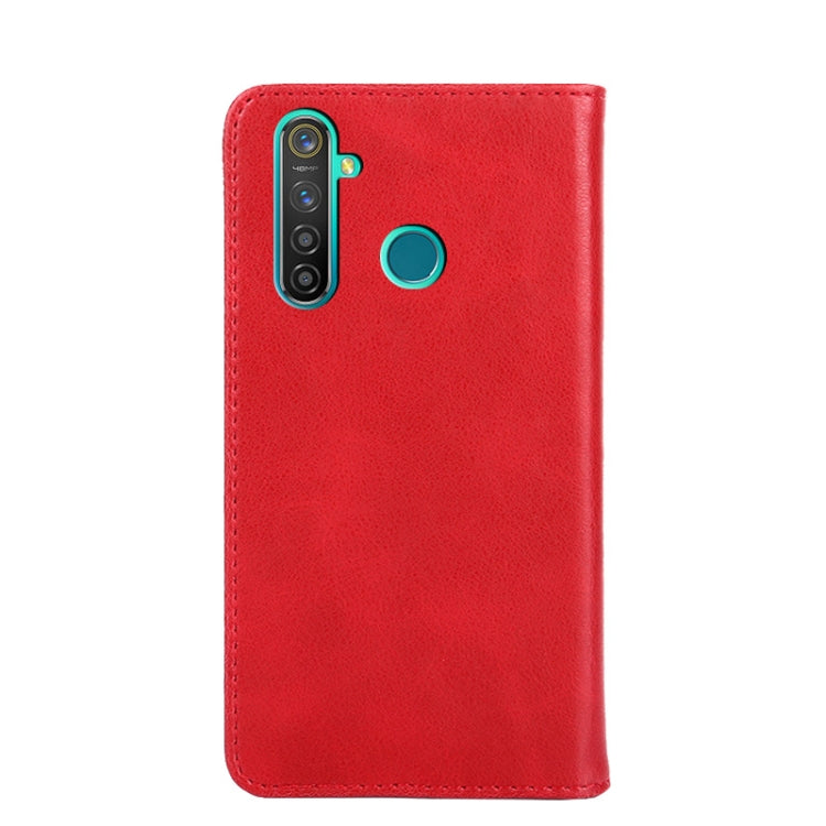 For OPPO Realme 5 Pro Non-Magnetic Retro Texture Horizontal Flip Leather Phone Case
