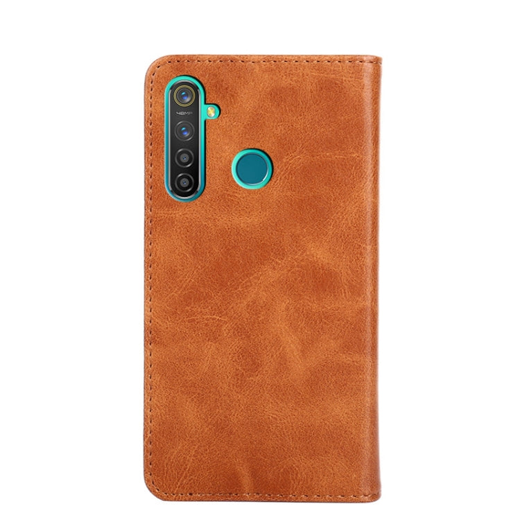 For OPPO Realme 5 Pro Non-Magnetic Retro Texture Horizontal Flip Leather Phone Case