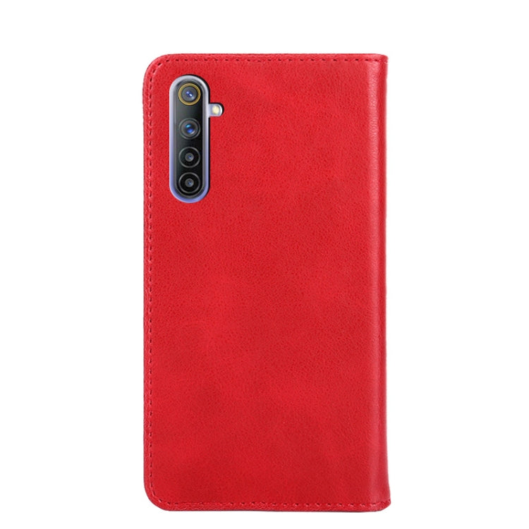For OPPO Realme 6 Non-Magnetic Retro Texture Horizontal Flip Leather Phone Case