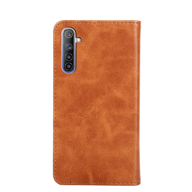 For OPPO Realme 6 Non-Magnetic Retro Texture Horizontal Flip Leather Phone Case