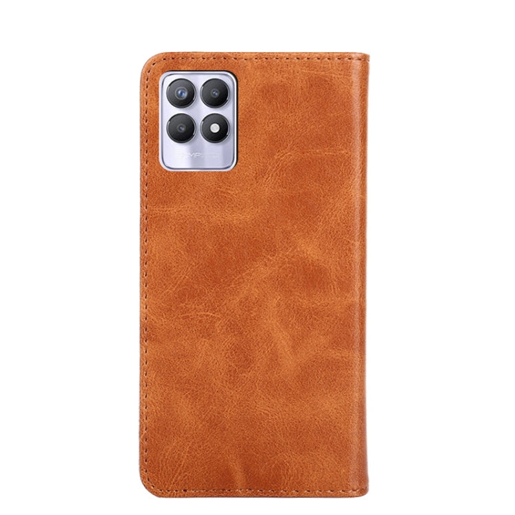 For OPPO Realme 8i Non-Magnetic Retro Texture Horizontal Flip Leather Phone Case