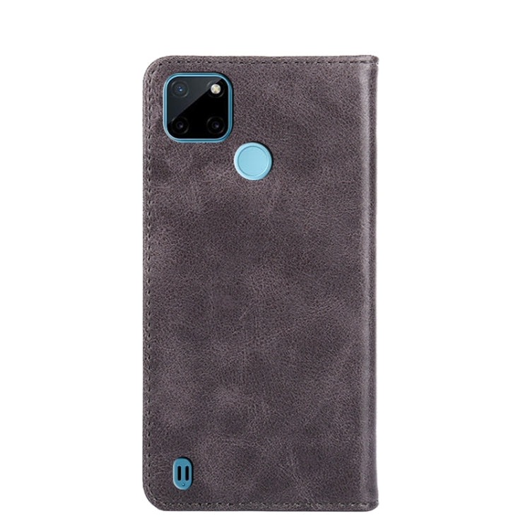 For OPPO Realme C21Y Non-Magnetic Retro Texture Horizontal Flip Leather Phone Case