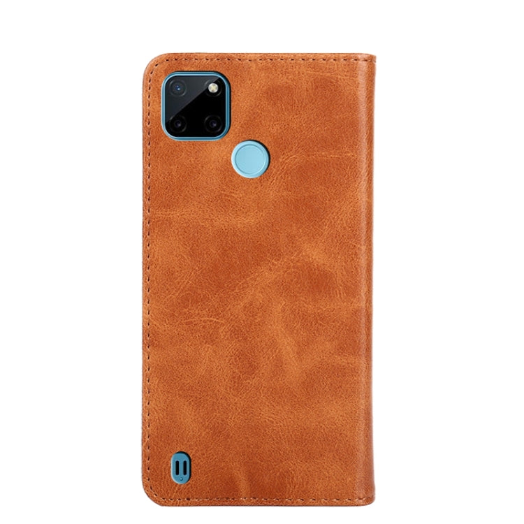 For OPPO Realme C21Y Non-Magnetic Retro Texture Horizontal Flip Leather Phone Case