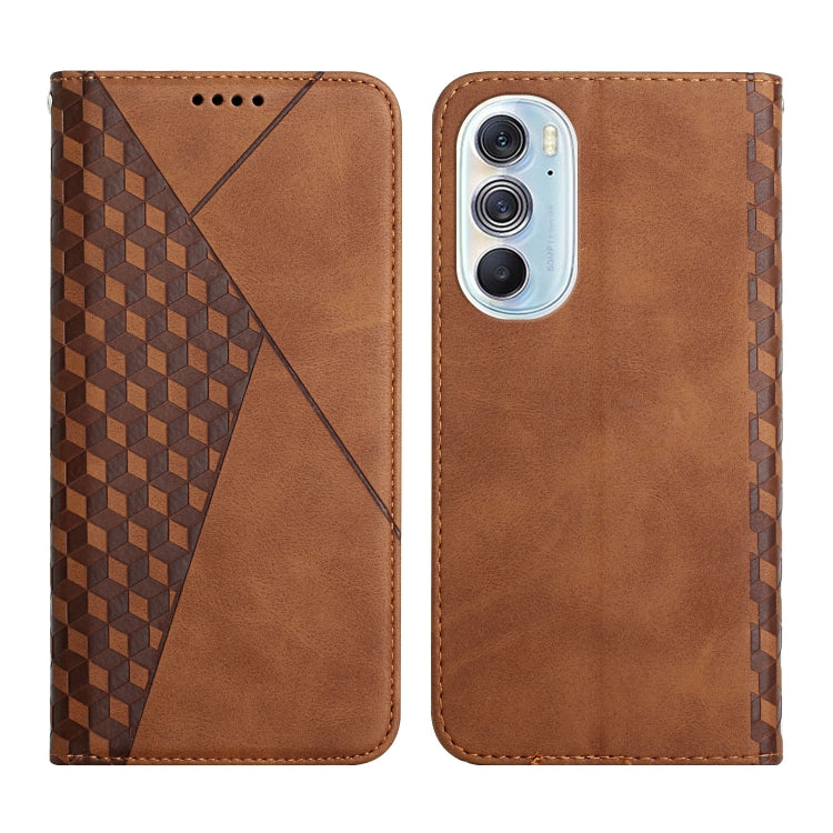 For Motorola Edge X30 Diamond Splicing Skin Feel Magnetic Leather Phone Case