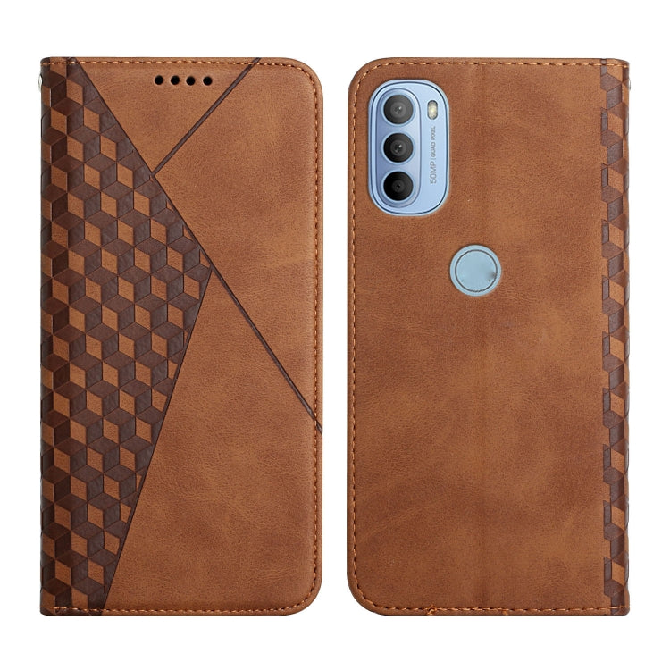 For Motorola Moto G51 5G Diamond Splicing Skin Feel Magnetic Leather Phone Case