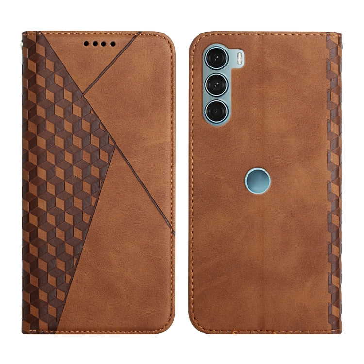 For Motorola Moto G200 5G / Edge S30 Diamond Splicing Skin Feel Magnetic Leather Phone Case