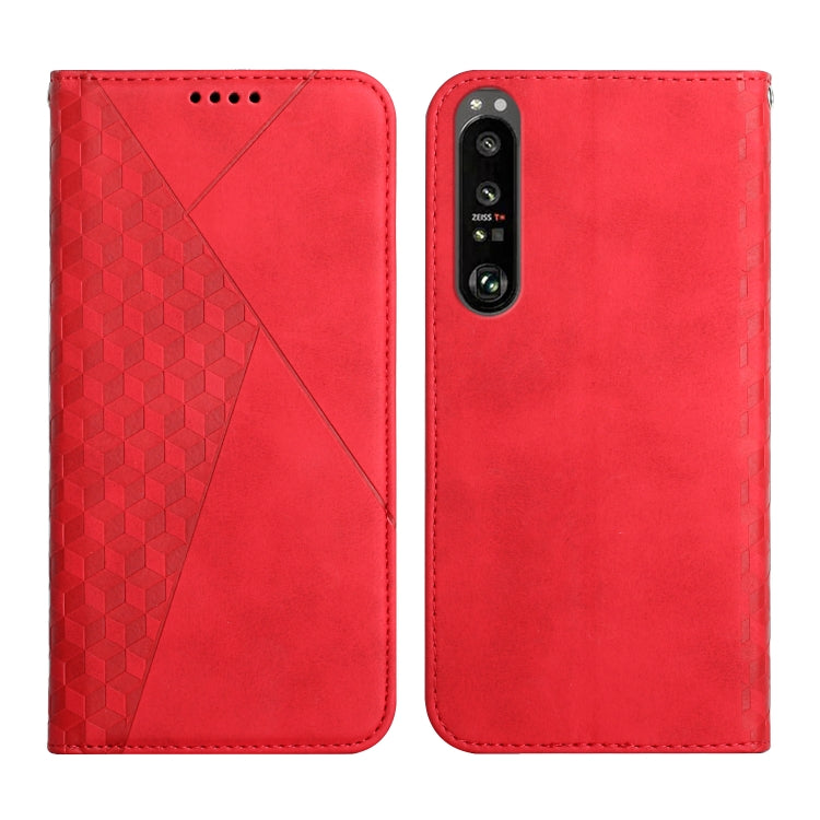 For Sony Xperia 1 III Diamond Splicing Skin Feel Magnetic Leather Phone Case