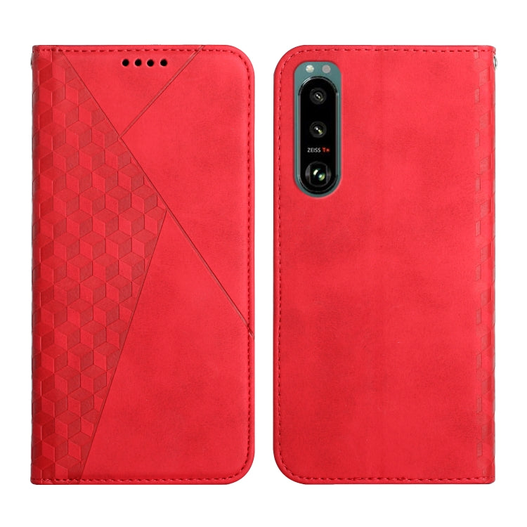For Sony Xperia 5 III Diamond Splicing Skin Feel Magnetic Leather Phone Case