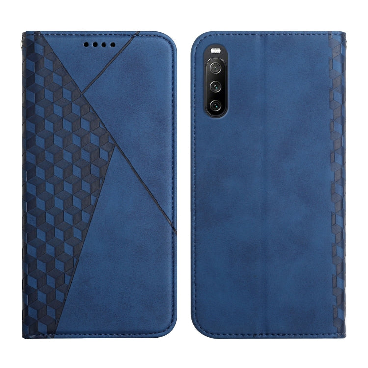 For Sony Xperia 10 III Diamond Splicing Skin Feel Magnetic Leather Phone Case