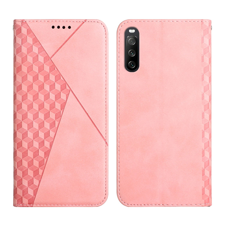 For Sony Xperia 10 III Diamond Splicing Skin Feel Magnetic Leather Phone Case