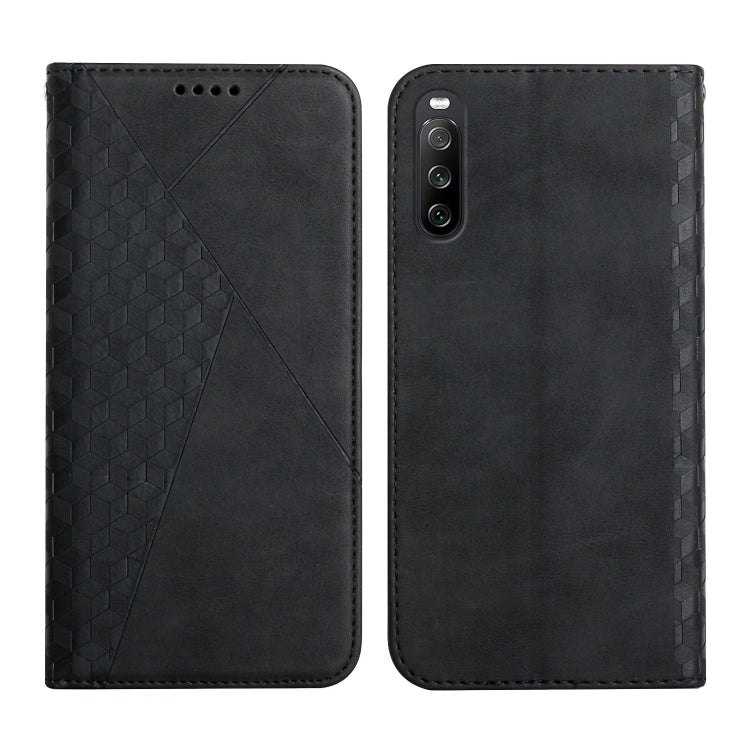 For Sony Xperia 10 III Diamond Splicing Skin Feel Magnetic Leather Phone Case