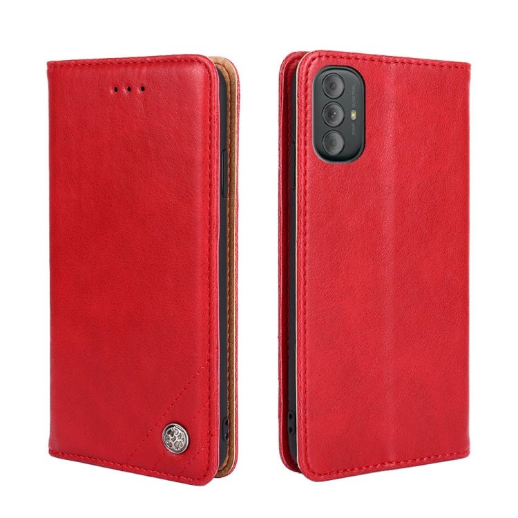 For Motorola Moto G Power 2022 Non-Magnetic Retro Texture Horizontal Flip Leather Case with Holder & Card Slots & Wallet