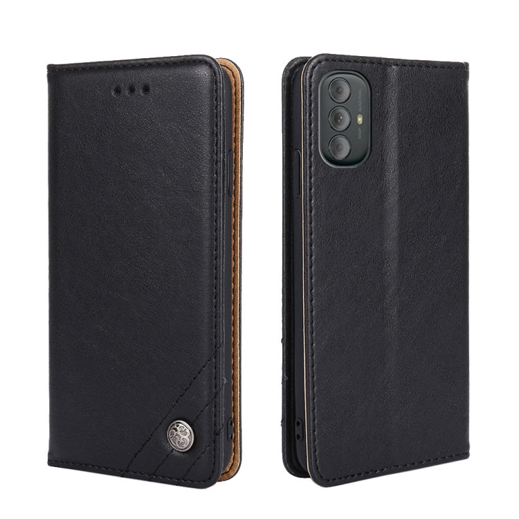For Motorola Moto G Power 2022 Non-Magnetic Retro Texture Horizontal Flip Leather Case with Holder & Card Slots & Wallet