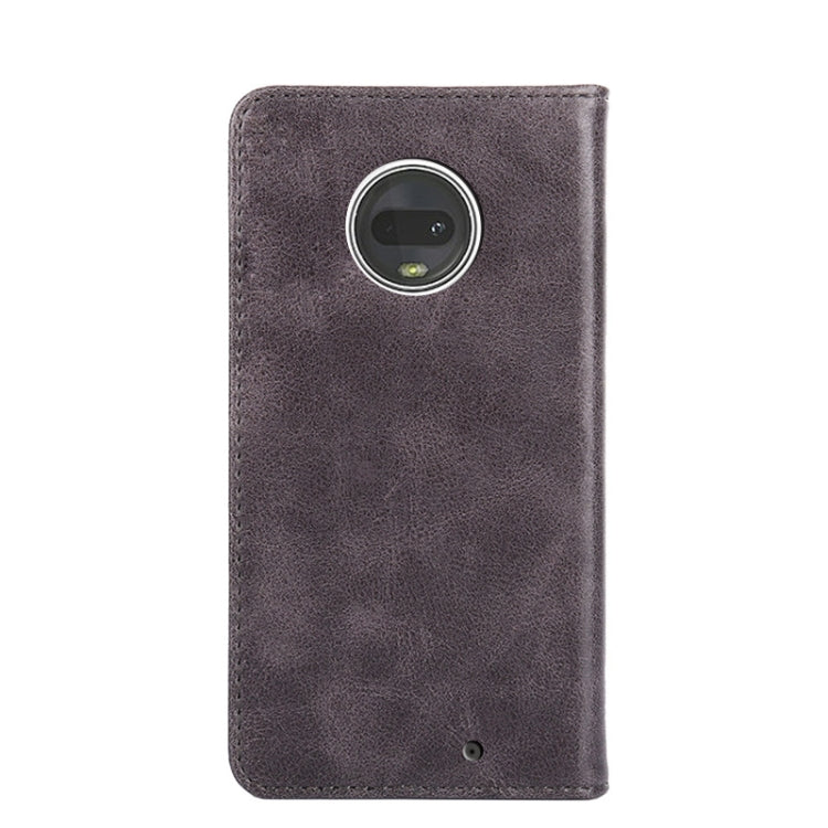 For Motorola Moto G7 Non-Magnetic Retro Texture Horizontal Flip Leather Case with Holder & Card Slots & Wallet