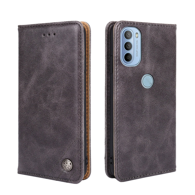 For Motorola Moto G31 / G41 Non-Magnetic Retro Texture Horizontal Flip Leather Case with Holder & Card Slots & Wallet