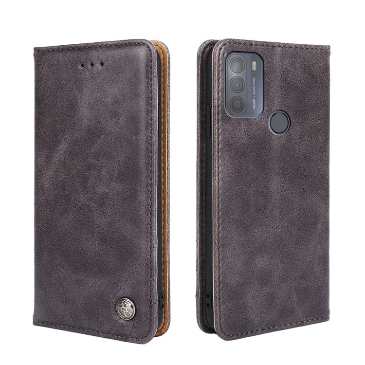 For Motorola Moto G50 Non-Magnetic Retro Texture Horizontal Flip Leather Case with Holder & Card Slots & Wallet
