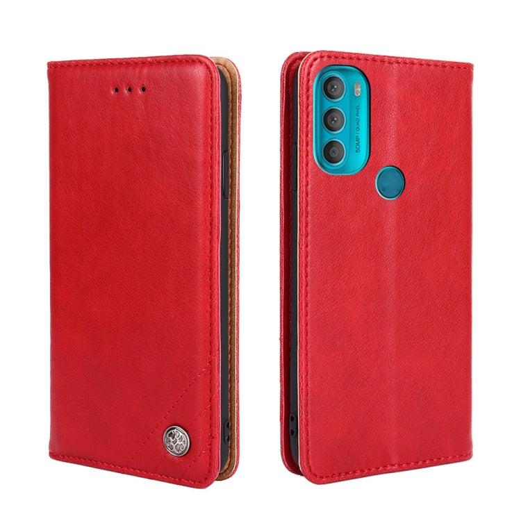 For Motorola Moto G71 5G Non-Magnetic Retro Texture Horizontal Flip Leather Case with Holder & Card Slots & Wallet