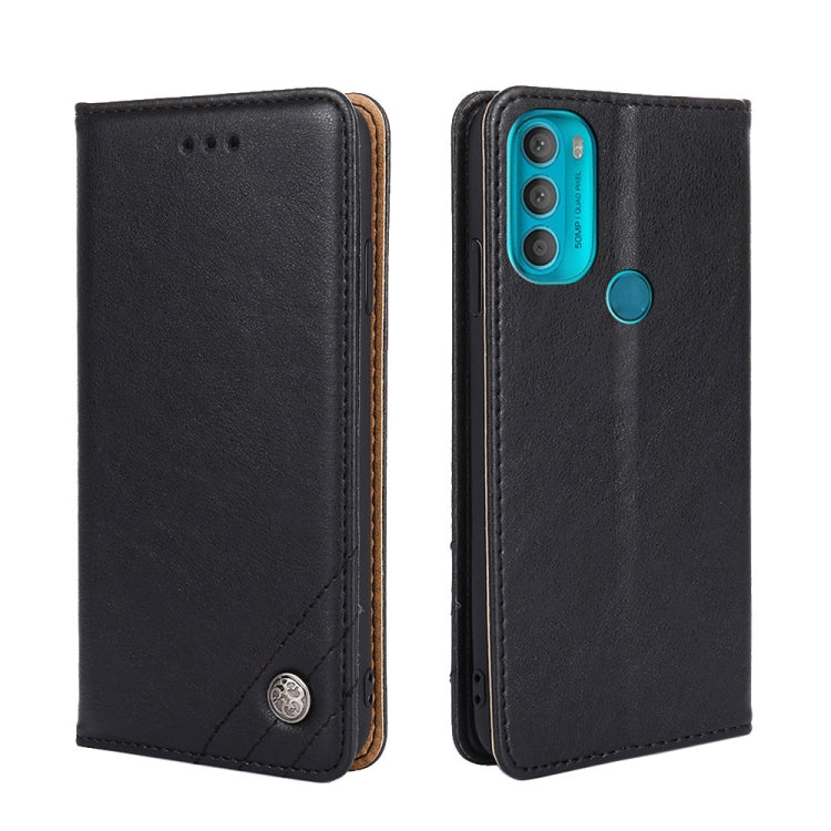 For Motorola Moto G71 5G Non-Magnetic Retro Texture Horizontal Flip Leather Case with Holder & Card Slots & Wallet