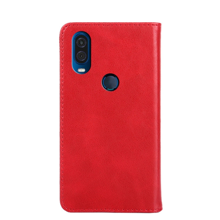 For Motorola Moto One Vision Non-Magnetic Retro Texture Horizontal Flip Leather Case with Holder & Card Slots & Wallet