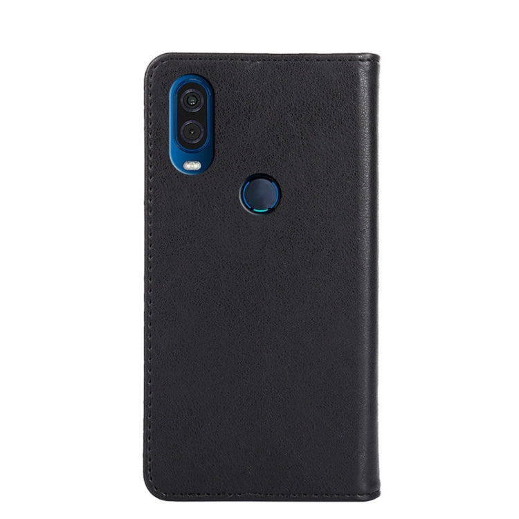 For Motorola Moto One Vision Non-Magnetic Retro Texture Horizontal Flip Leather Case with Holder & Card Slots & Wallet