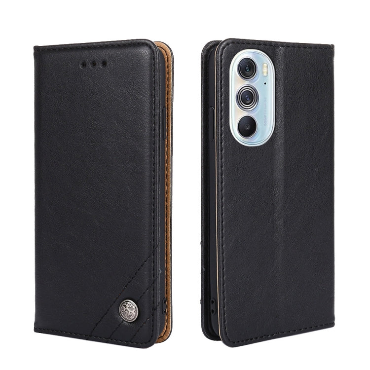 For Motorola Edge X30 Non-Magnetic Retro Texture Horizontal Flip Leather Case with Holder & Card Slots & Wallet