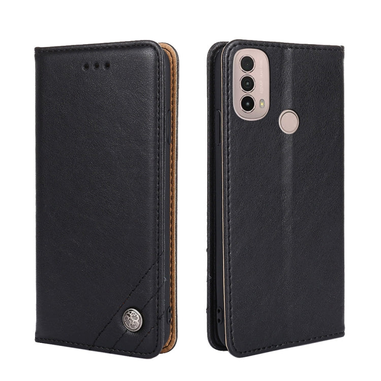 For Motorola Moto E40 Non-Magnetic Retro Texture Horizontal Flip Leather Case with Holder & Card Slots & Wallet