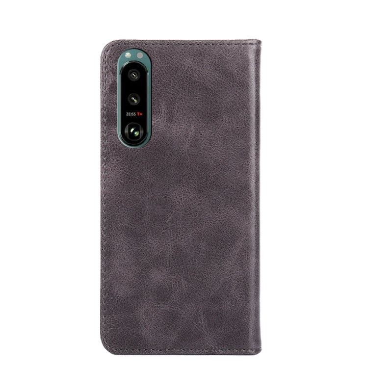 For Sony Xperia 5 III Non-Magnetic Retro Texture Leather Phone Case