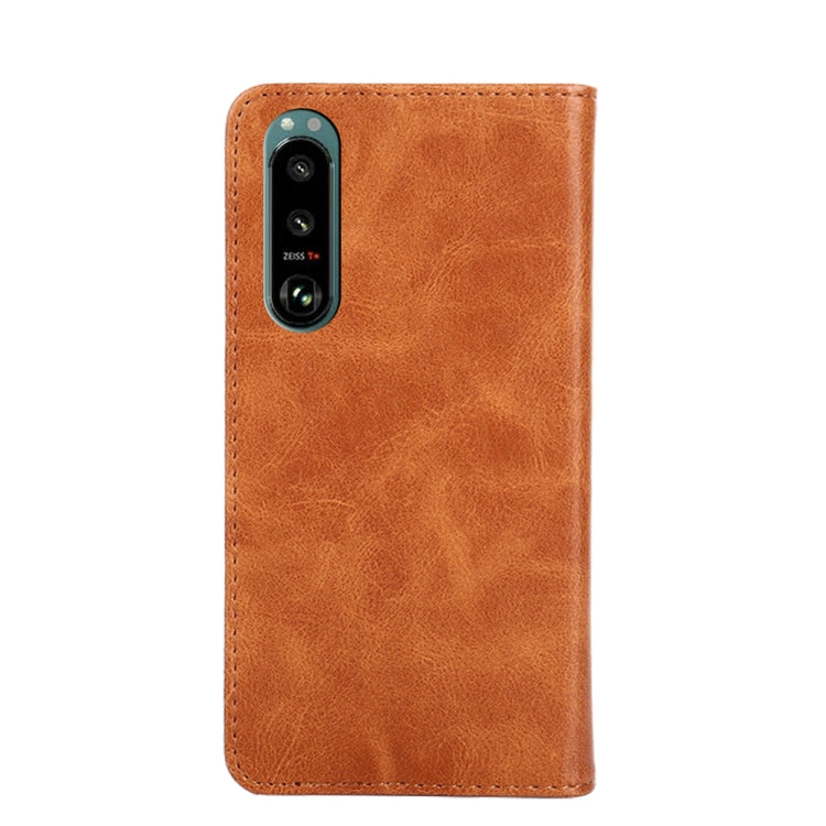 For Sony Xperia 5 III Non-Magnetic Retro Texture Leather Phone Case