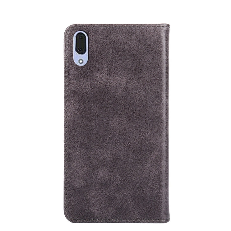 For Sony Xperia L3 Non-Magnetic Retro Texture Leather Phone Case
