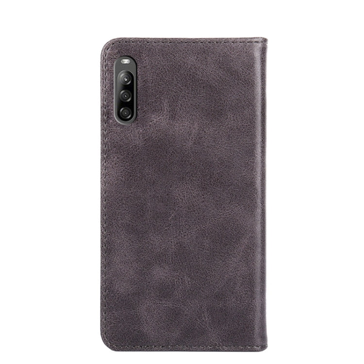 For Sony Xperia L4 Non-Magnetic Retro Texture Leather Phone Case