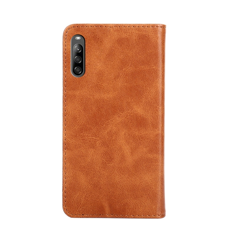 For Sony Xperia L4 Non-Magnetic Retro Texture Leather Phone Case