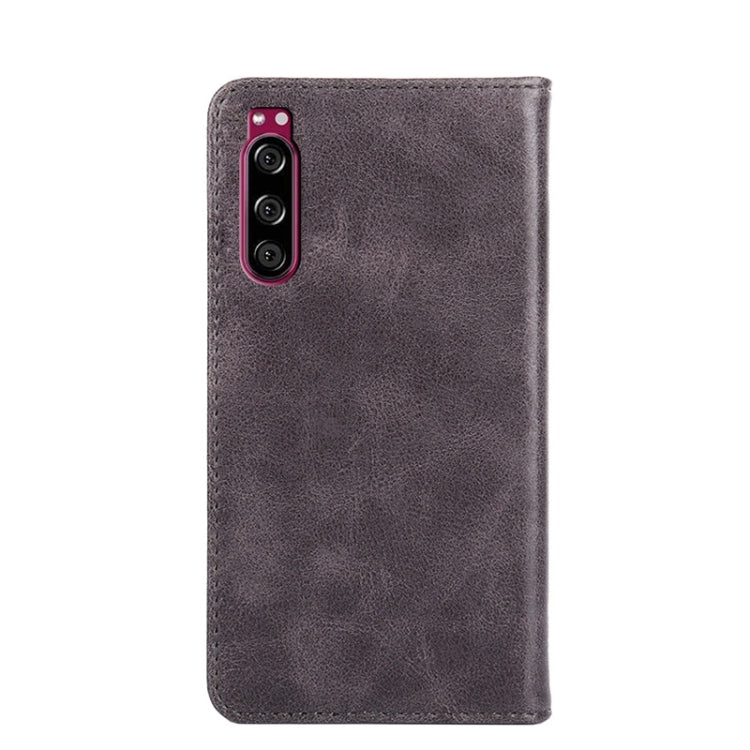 For Sony Xperia 5 Non-Magnetic Retro Texture Leather Phone Case