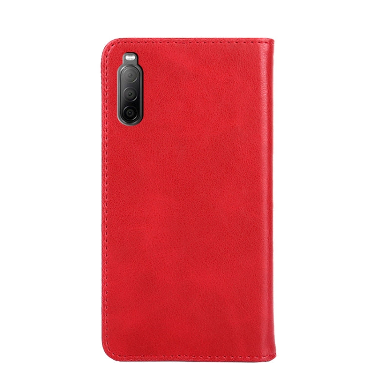 For Sony Xperia 10 II Non-Magnetic Retro Texture Leather Phone Case