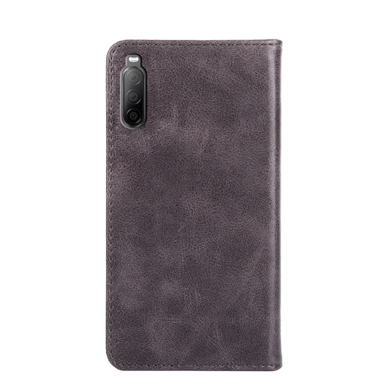 For Sony Xperia 10 II Non-Magnetic Retro Texture Leather Phone Case