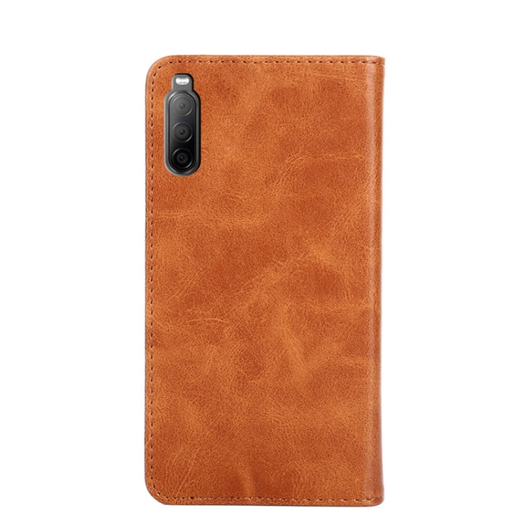 For Sony Xperia 10 II Non-Magnetic Retro Texture Leather Phone Case