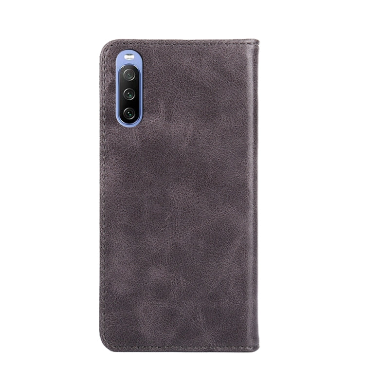 For Sony Xperia 10 III Non-Magnetic Retro Texture Leather Phone Case