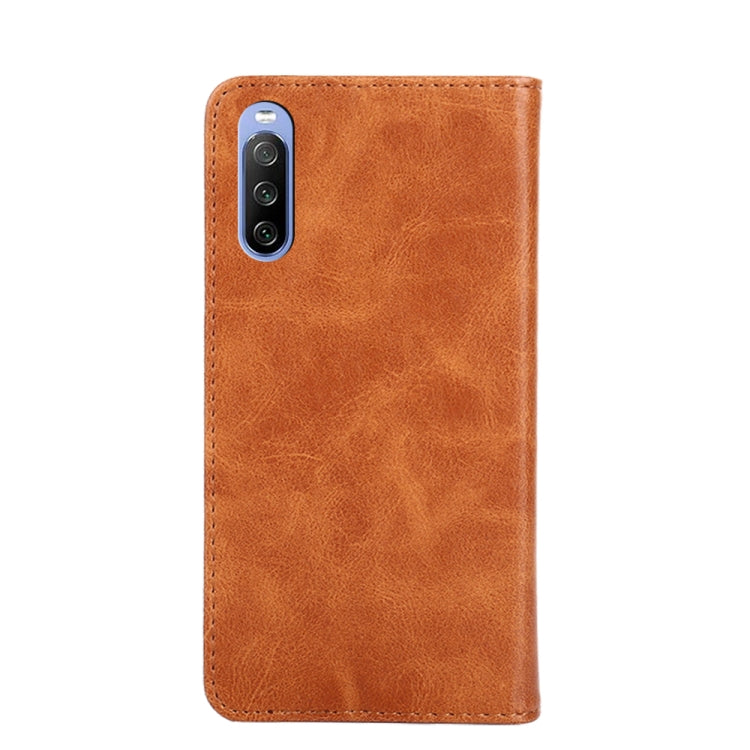 For Sony Xperia 10 III Non-Magnetic Retro Texture Leather Phone Case