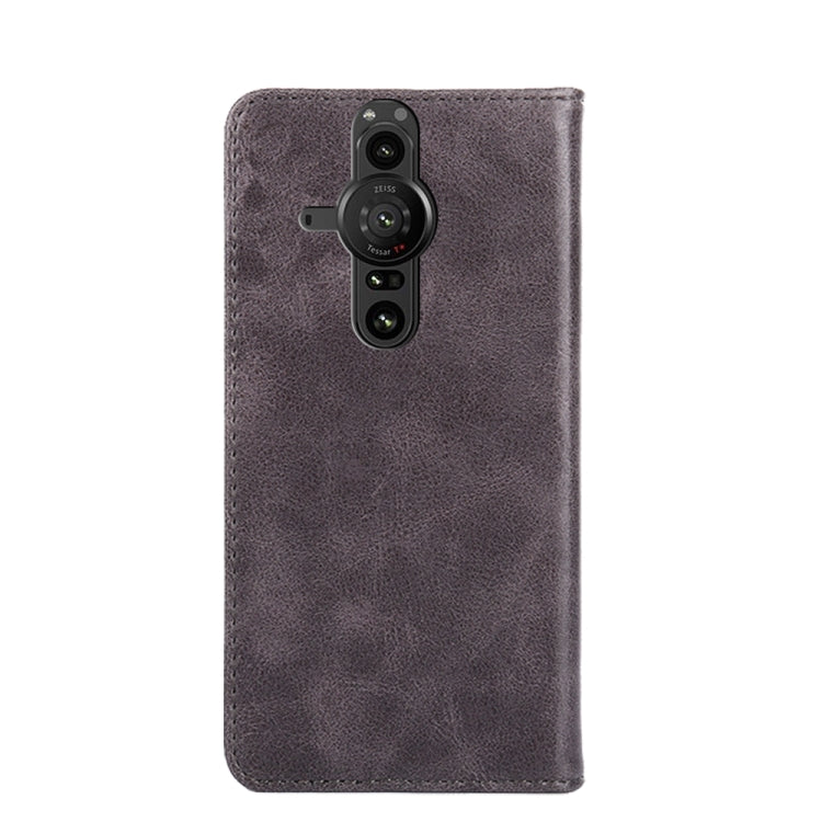 For Sony Xperia Pro-I Non-Magnetic Retro Texture Leather Phone Case